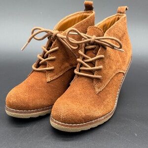 Sonoma Tan Brown Suede Ankle Booties Boots Size 8 NWT